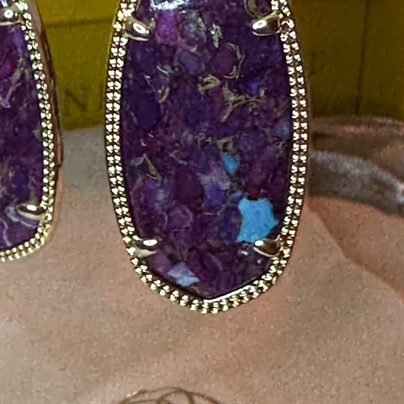 KENDRA SCOTT
Elle Earrings in Gold with Bronze Veined Purple Turquoise NWT - Picture 5 of 9
